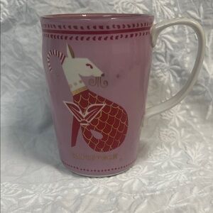 Anthropologie Large Pink Capricorn Mug Astrology Zodiac Danielle Kroll